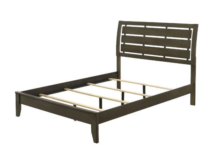 

    
Contemporary Gray Eastern King Bed by Acme Ilana 28467EK
