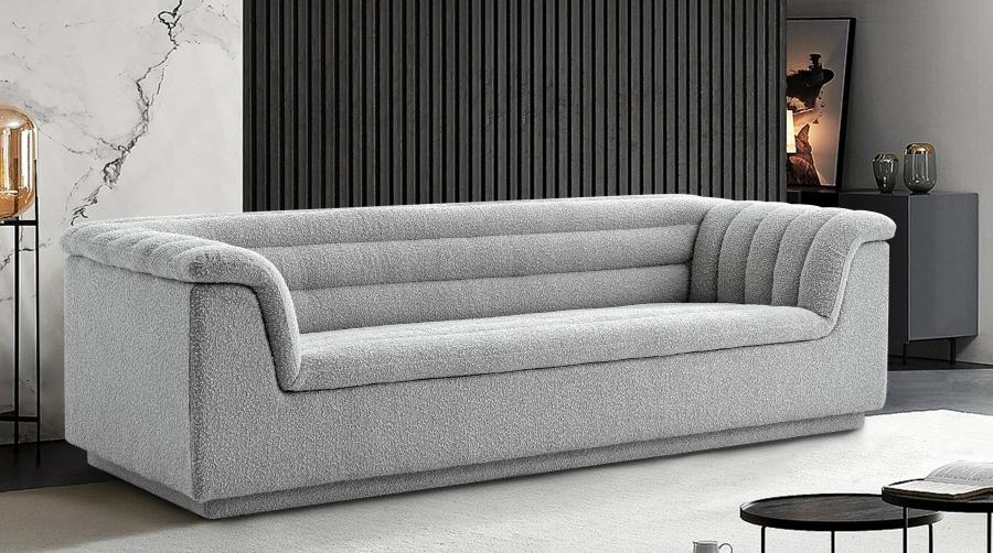 

    
Contemporary Gray Engineered Wood Sofa Meridian Furniture Cascade 191Grey-S
