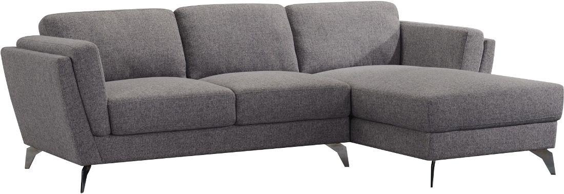 Contemporary, Modern L-shape Sectional Beckett 57155-2pcs in Gray Fabric