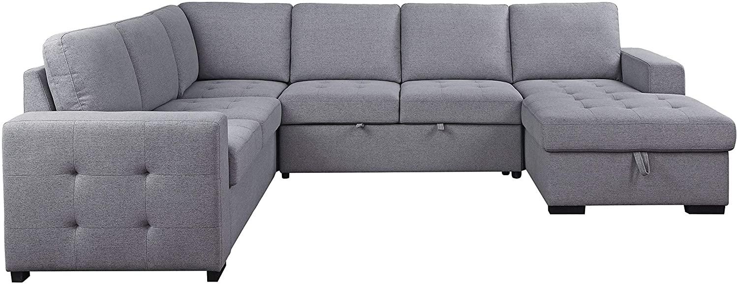 Contemporary, Transitional Sectional Sofa Nardo 55545-4pcs in Gray 