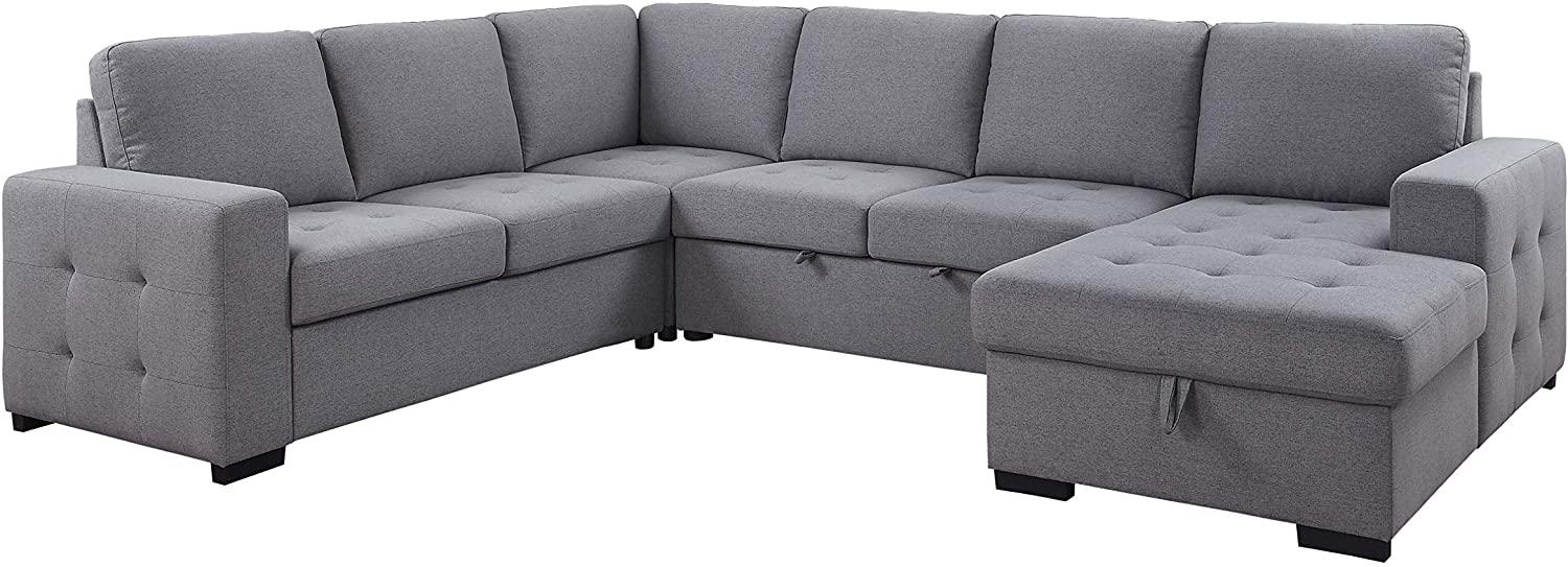 

    
Contemporary Gray Fabric Sectional Sofa by Acme Nardo 55545-4pcs
