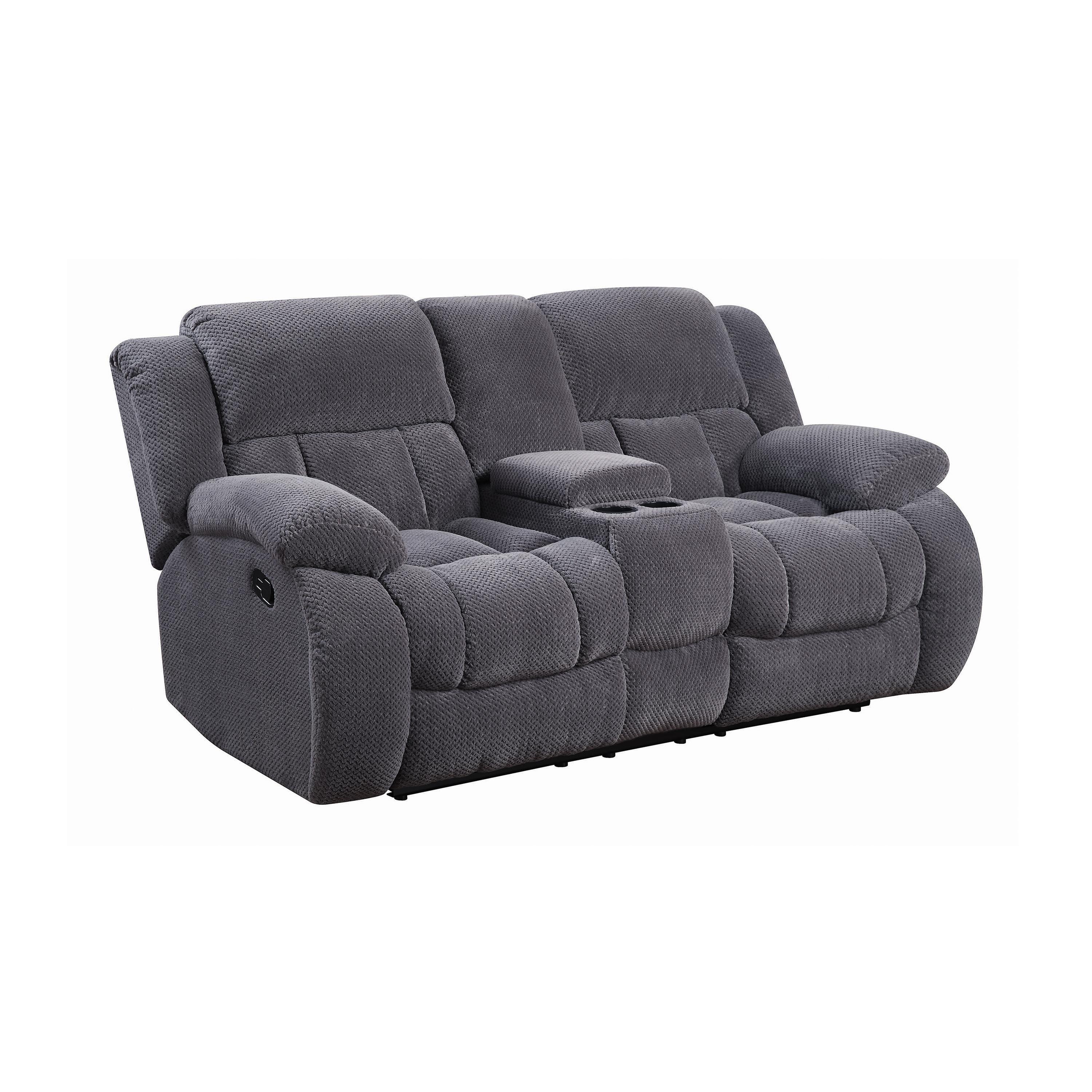 Contemporary Motion Loveseat 601922 Weissman 601922 in Charcoal 