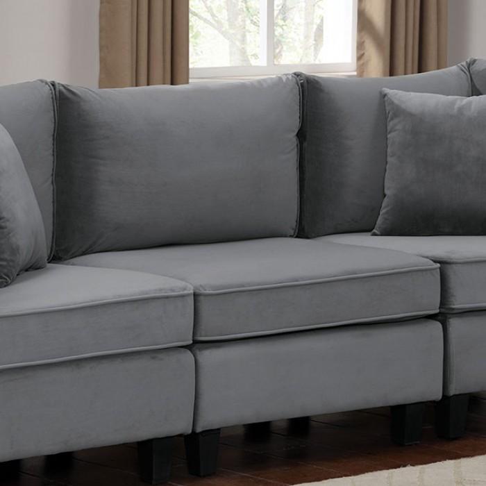 

    
Contemporary Gray Flannelette Armless Chair Furniture of America CM6499-CH Sandrine
