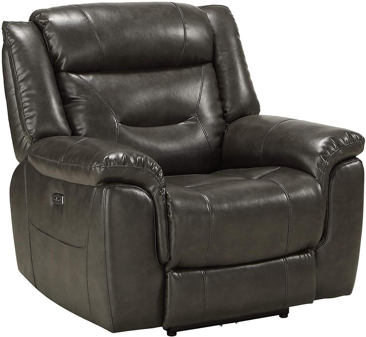 Contemporary Recliner Imogen 54807 in Gray Leather-Aire