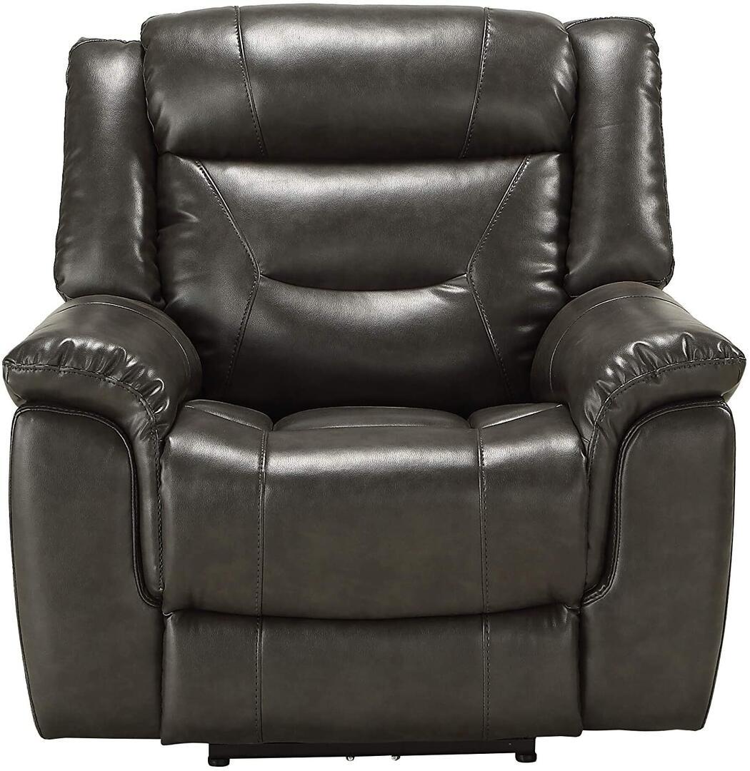 

    
Contemporary Gray Leather Recliner by Acme Imogen 54807
