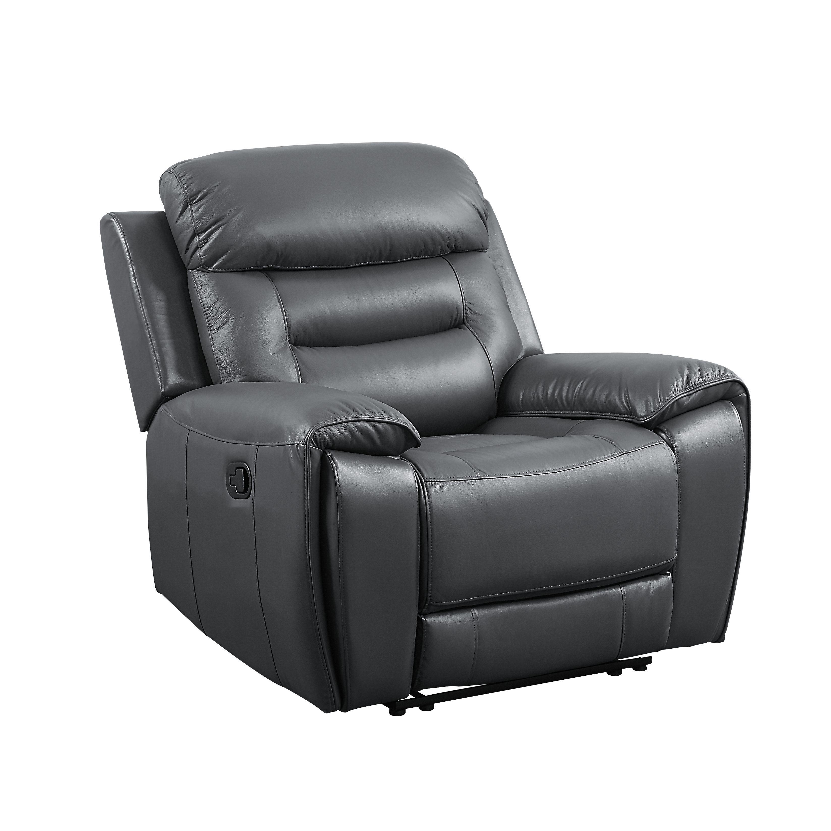 

    
Contemporary Gray Leather Recliner by Acme Lamruil LV00074
