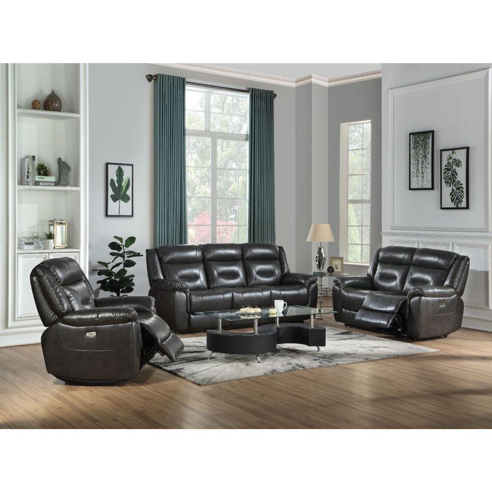 

    
Acme Furniture Imogen Power Sofa Loveseat and Recliner Gray 54805-3pcs
