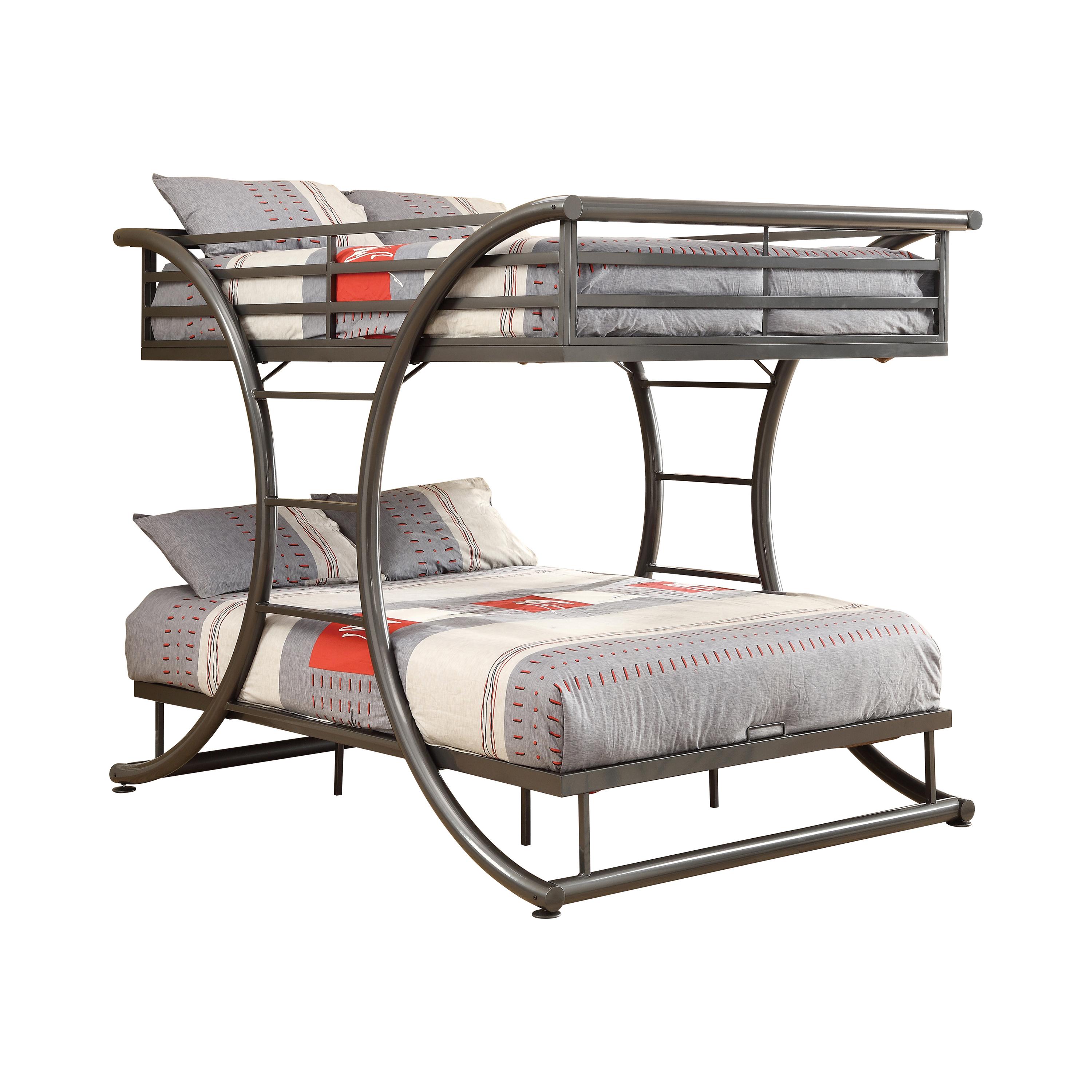 

    
Contemporary Gunmetal Steel Full/Full Bunk Bed Coaster 460078 Stephan
