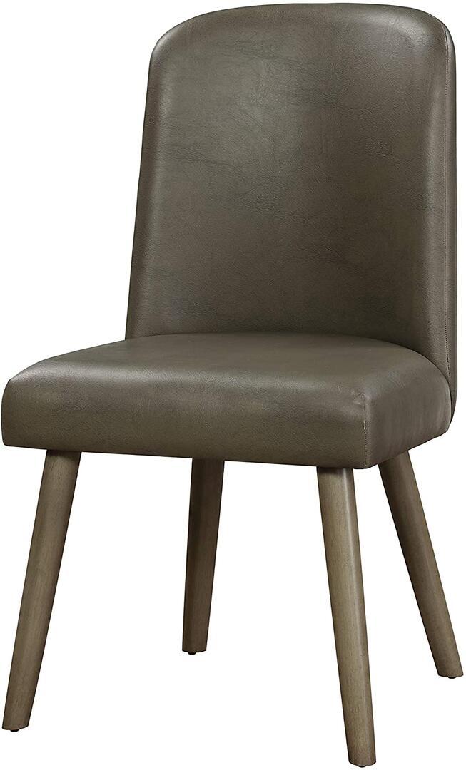 Contemporary Dining Chair Set Waylon 72202-2pcs in Gray PU
