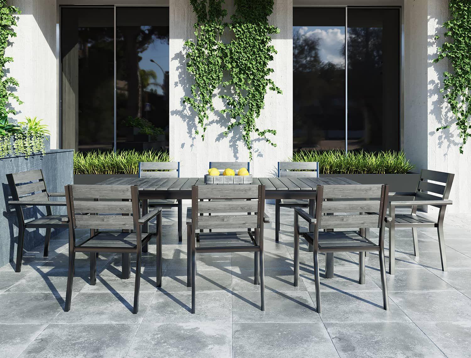 

    
Contemporary Gray Polywood Outdoor Dining Set 9PCS VIG Furniture Renava Marina VGICS1804-GRY-SET-9PCS
