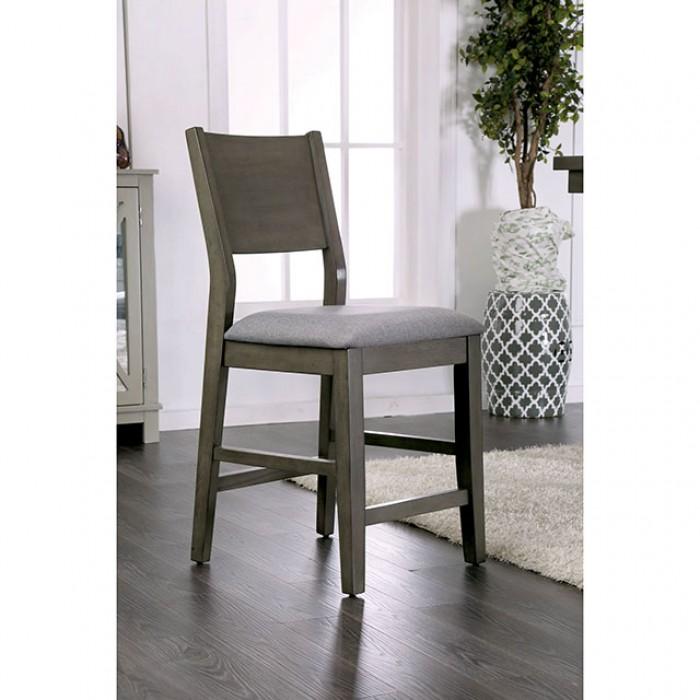 Contemporary Counter Height Chairs Set Anton Counter Height Chairs Set 2PCS CM3986PC-2PK CM3986PC-2PK in Light Gray, Gray Fabric