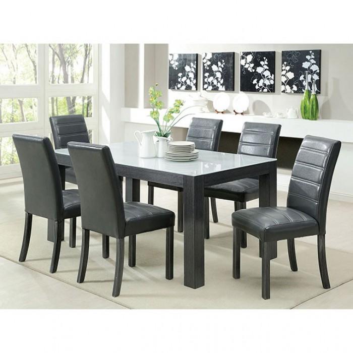 

    
Contemporary Gray Solid Wood Dining Table Furniture of America Elise CM3553GY-T
