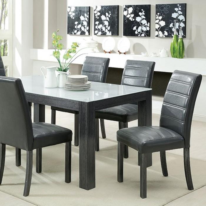 

    
Contemporary Gray Solid Wood Dining Table Furniture of America Elise CM3553GY-T
