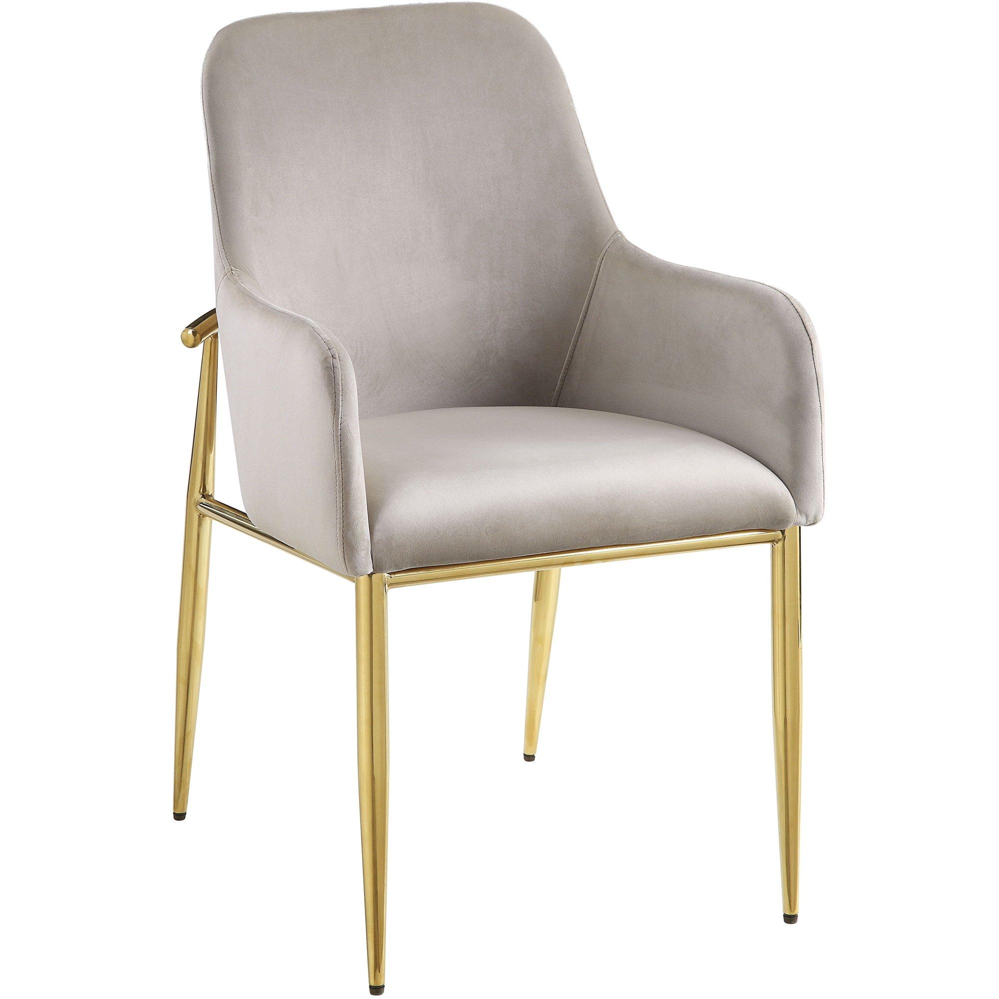 

    
Contemporary Gray Velvet & Mirrored Gold 2x Dining Chairs by Acme Barnard DN00220-2pcs
