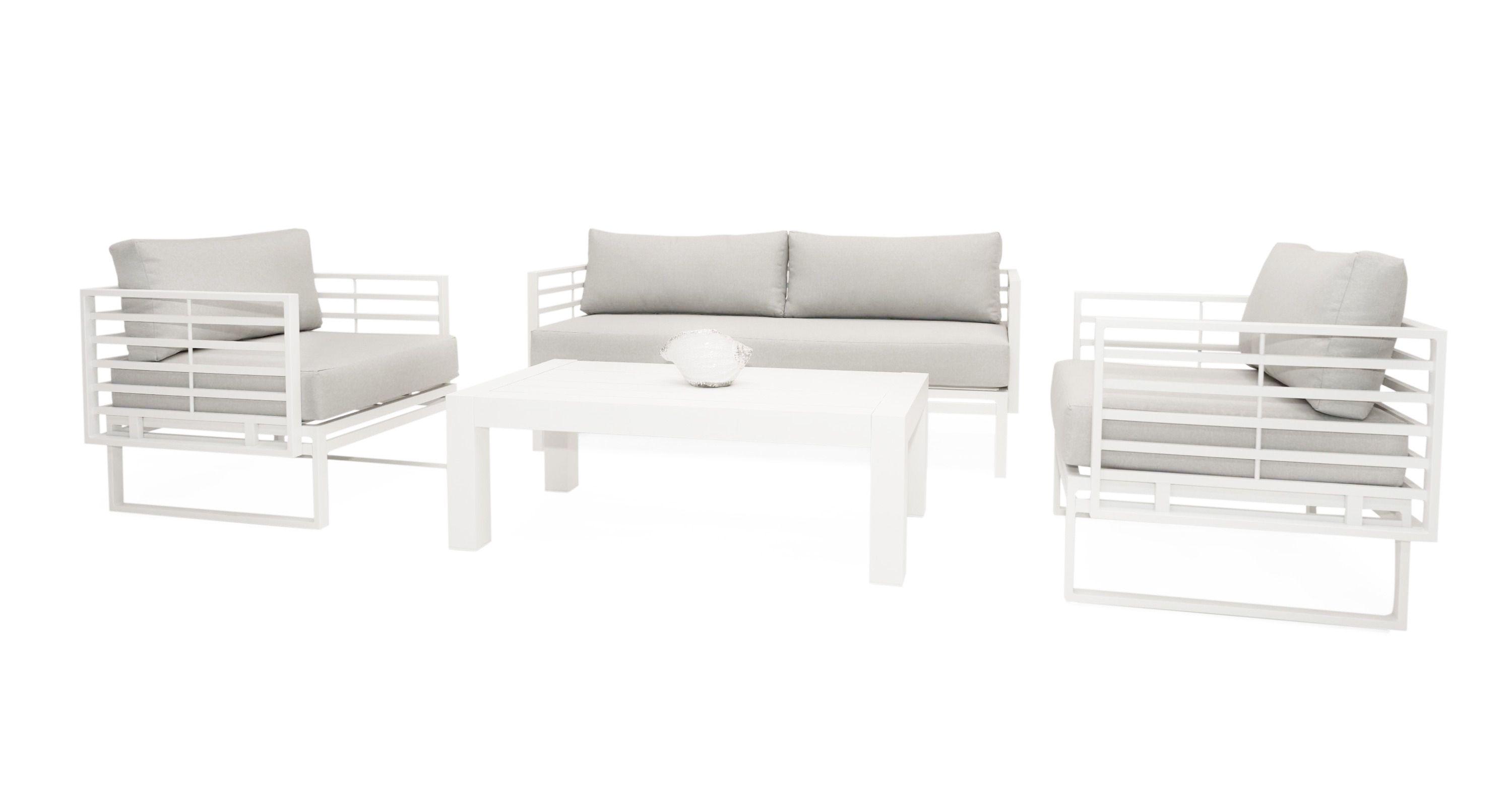 VIG Furniture Renava Wharf Outdoor Conversation Set 4PCS VGGES0273SA-WHT-SET-4PCS Outdoor Conversation Set