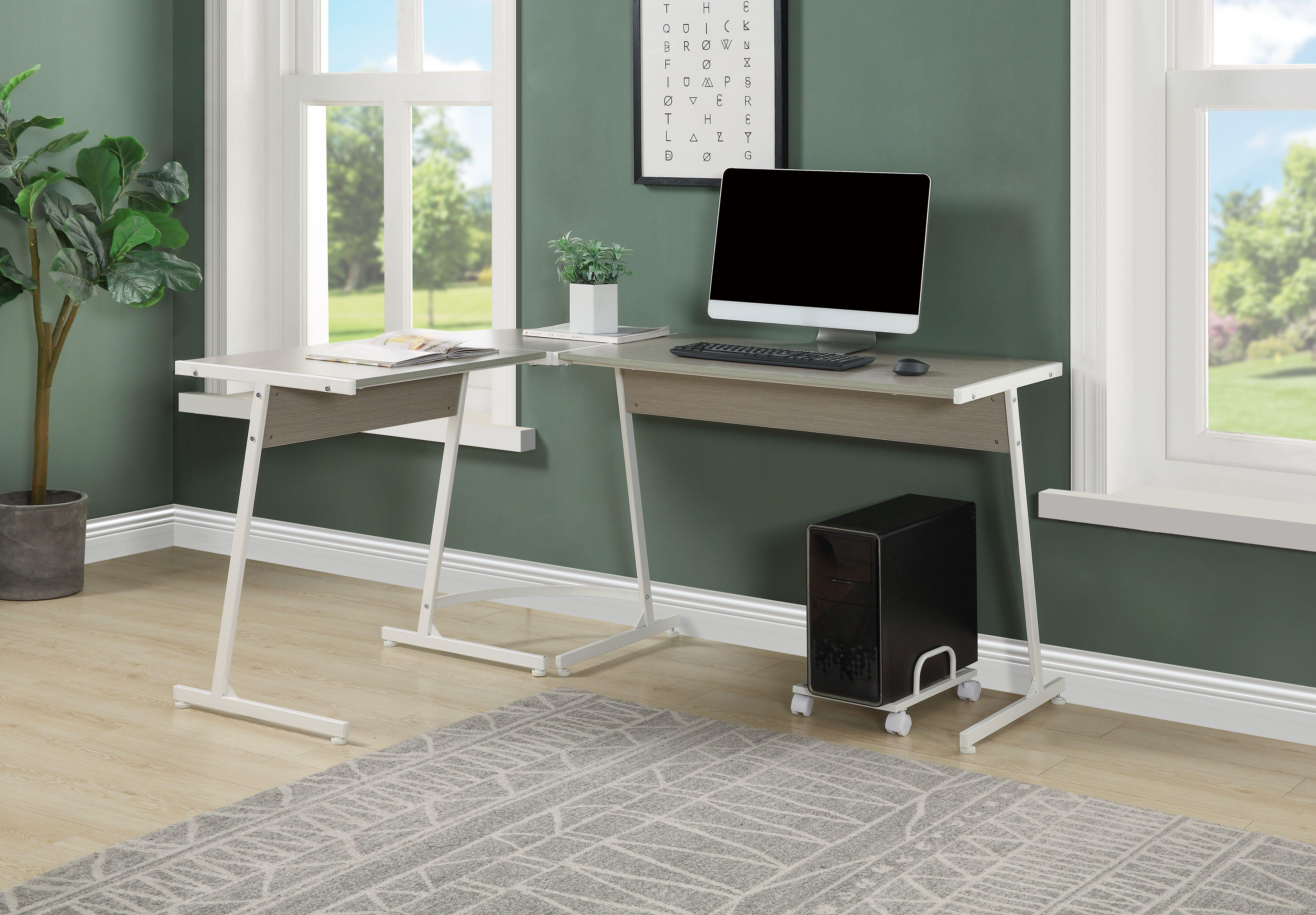 

    
Contemporary Gray & White Finish Home Office Desk by Acme OF00045 Dazenus
