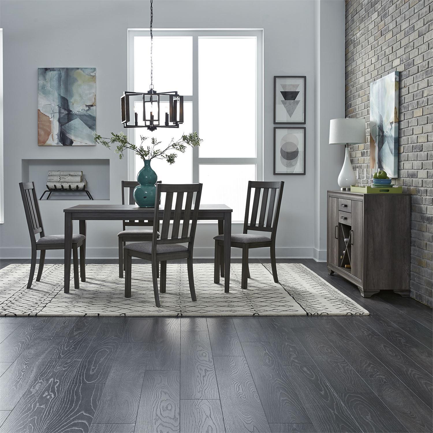 Contemporary Dining Room Set Tanners Creek  (686-CD) Dining Room Set 686-CD-5LTS in Gray Fabric