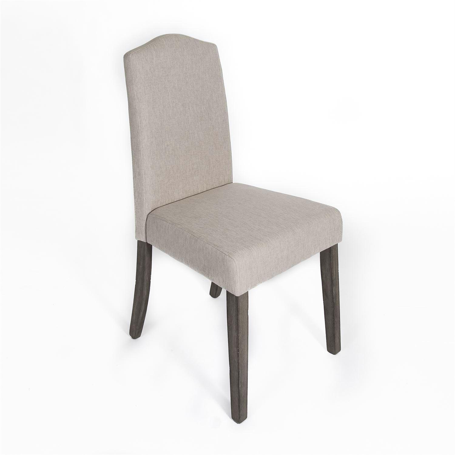 Contemporary Dining Side Chair Carolina Lakes  (140-CD) Dining Side Chair 140-C6501S-T-Set-2 in Tan, Gray Fabric