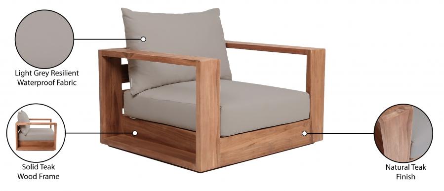 

        
64212353675898Contemporary Gray Wood Fabric Patio Chair Meridian Furniture Tulum 353Grey-C
