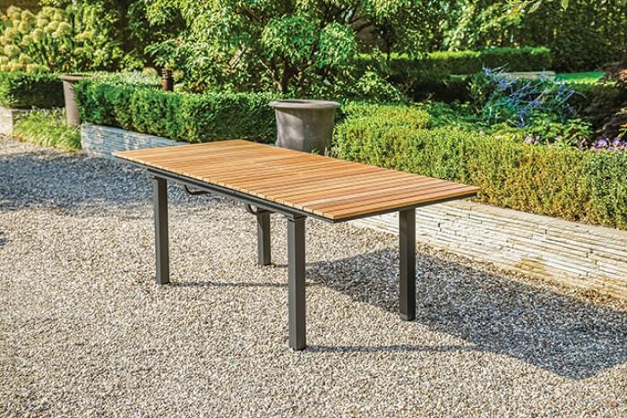 

    
Furniture of America Mackay Patio Dining Table GM-2001 Patio Dining Table Metal/Natural GM-2001
