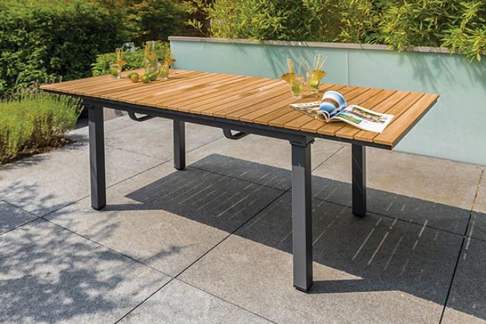 Contemporary Patio Dining Table Mackay Patio Dining Table GM-2001 GM-2001 in Metal, Natural 