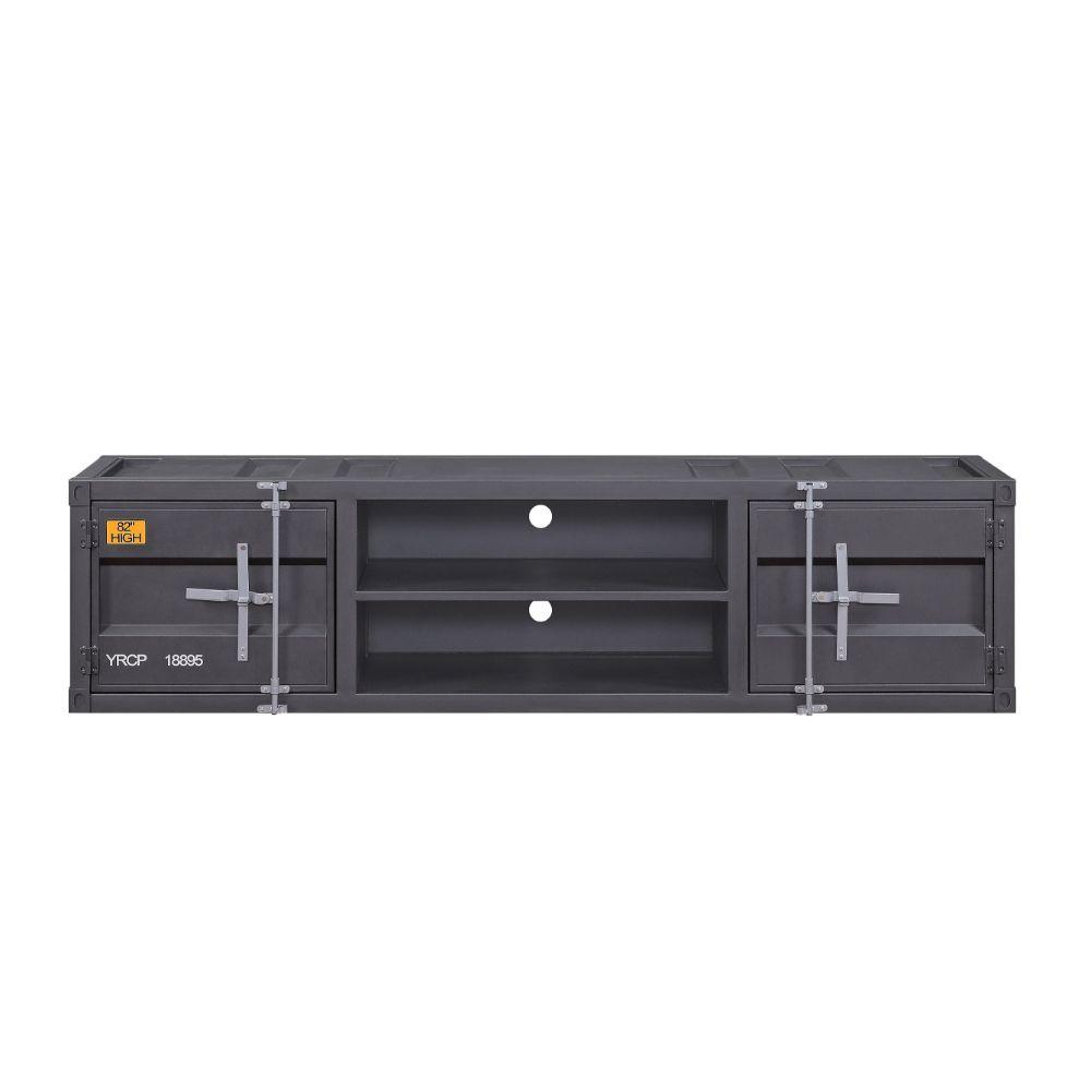 

    
Acme Furniture Cargo TV Stand Set Gunmetal 91885-3pcs
