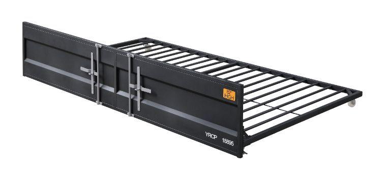 

    
Acme Furniture Cargo Twin Size Bed w/ Trundle Gunmetal 38270
