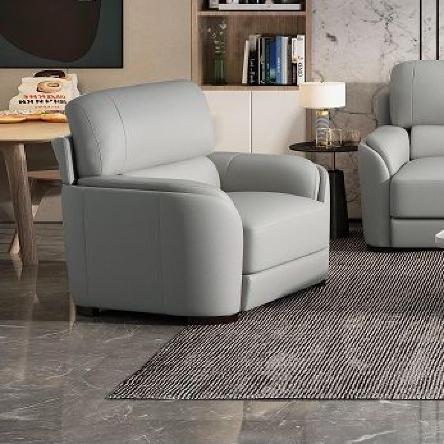 Contemporary Chair Edrice Chair LV02202-C LV02202-C in Gray Top grain leather