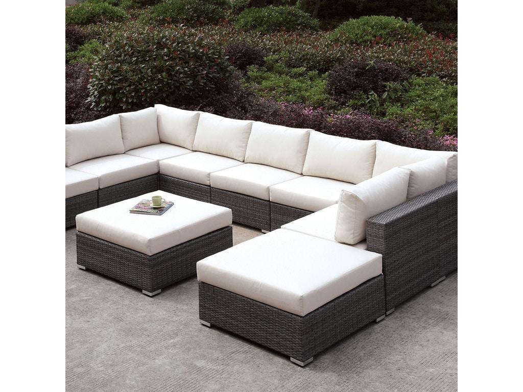 

    
Contemporary Ivory & Light Gray Wicker U-Sectional Sofa w/ Ottoman Furniture of America CM-OS2128-SET1 Somani

