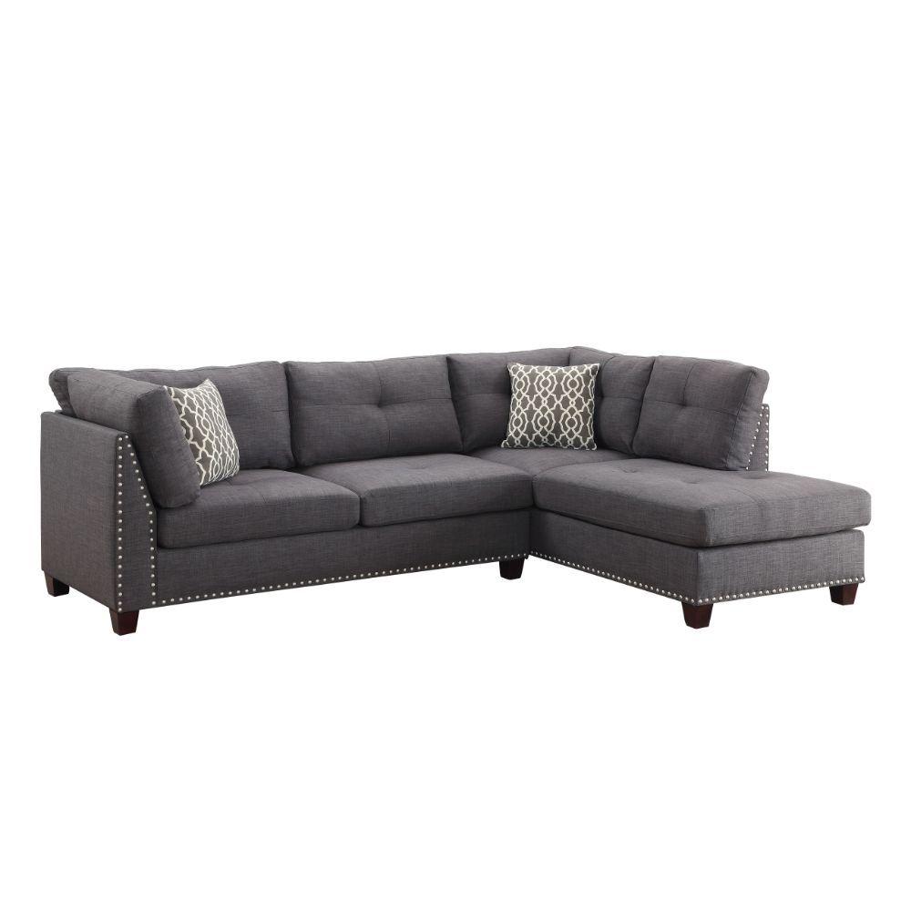 

    
Acme Furniture Laurissa Sectional Sofa and Ottoman Gray 54385-3pcs
