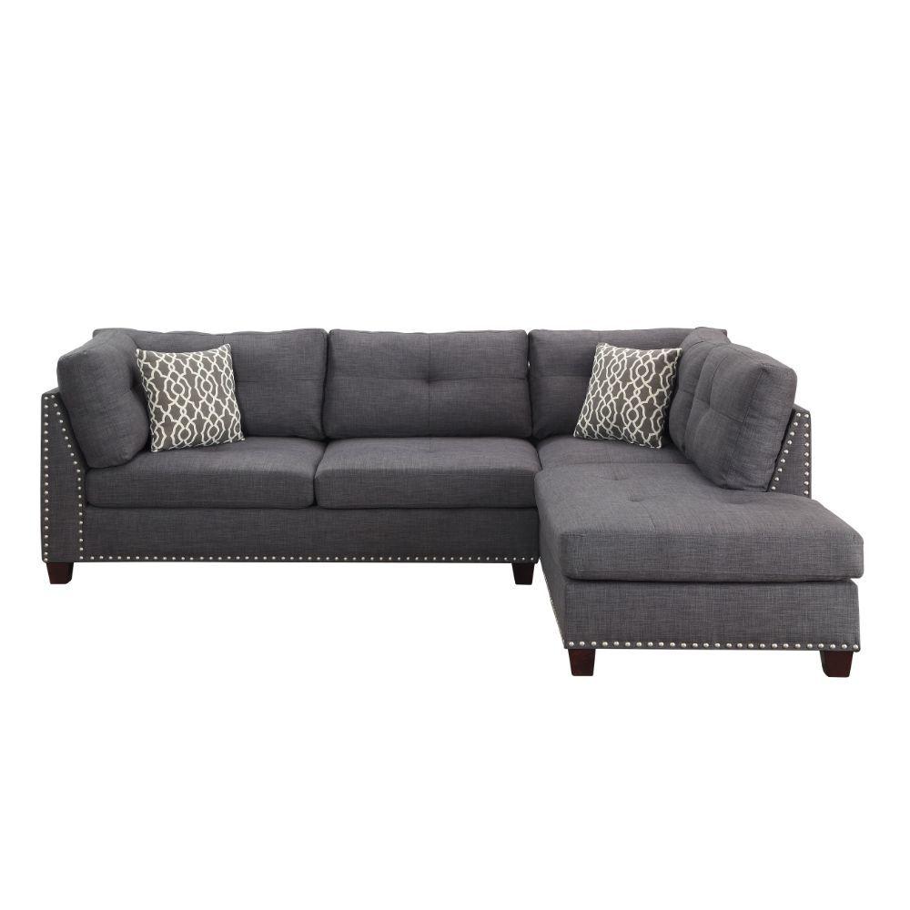 

                    
Acme Furniture Laurissa Sectional Sofa and Ottoman Gray Linen Purchase 
