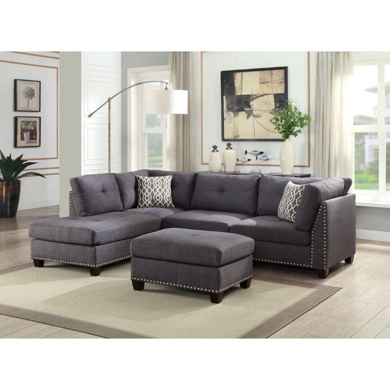 

    
Contemporary Light Charcoal Linen LF Chaise Sectional Sofa & Ottoman by Acme Laurissa 54385-3pcs
