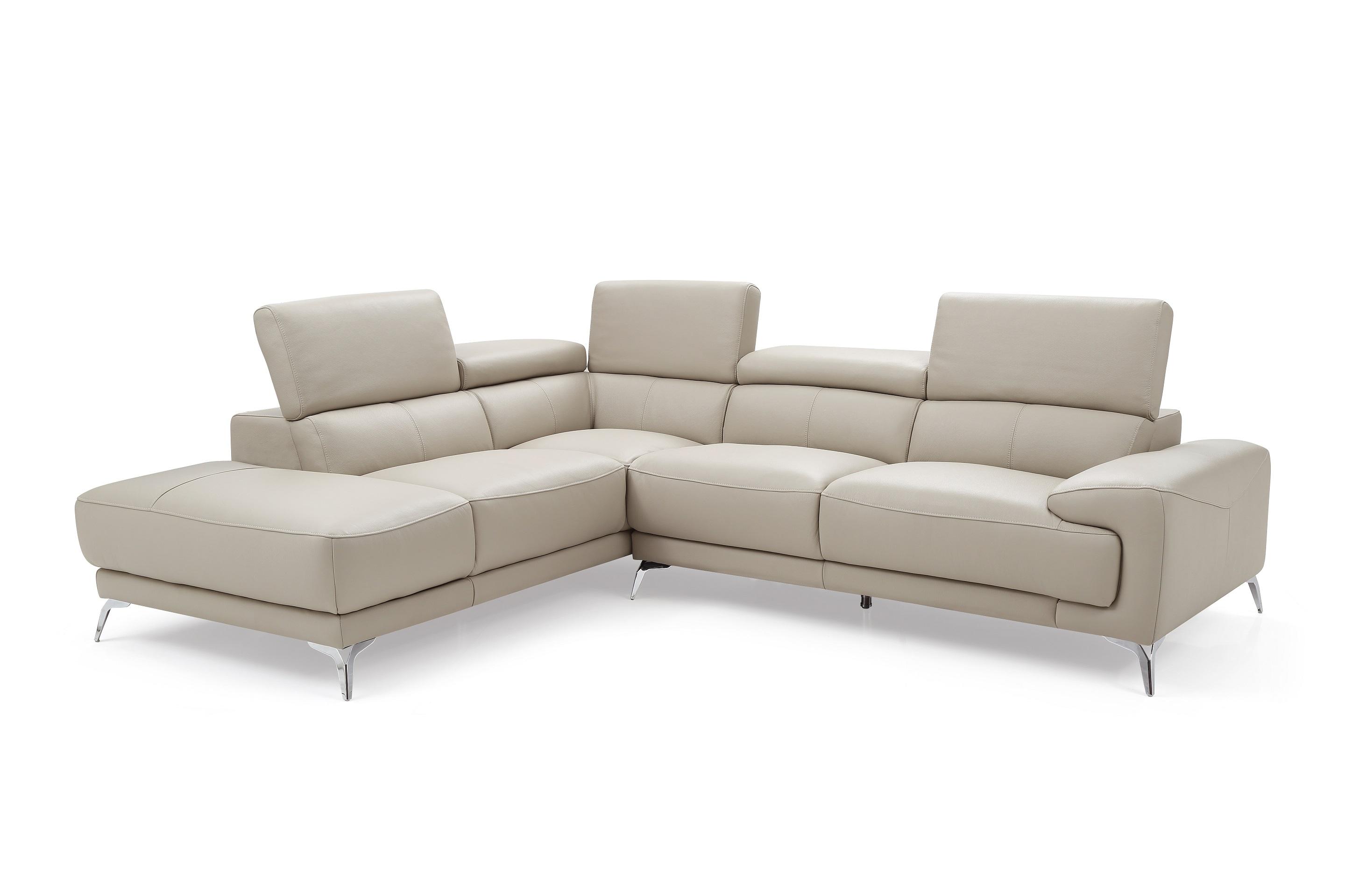 Contemporary Sectional SL1467LS-LGRY Fabiola SL1467LS-LGRY in Light Gray Top grain leather