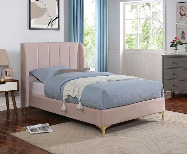 

    
Contemporary Light Pink Flannelette Twin Bed Furniture of America CM7459PK-T Pearl
