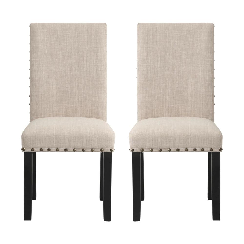 

    
Contemporary Beige Linen & Salvage Dark Oak 2x Dining Chairs by Acme Nolan 72852-2pcs
