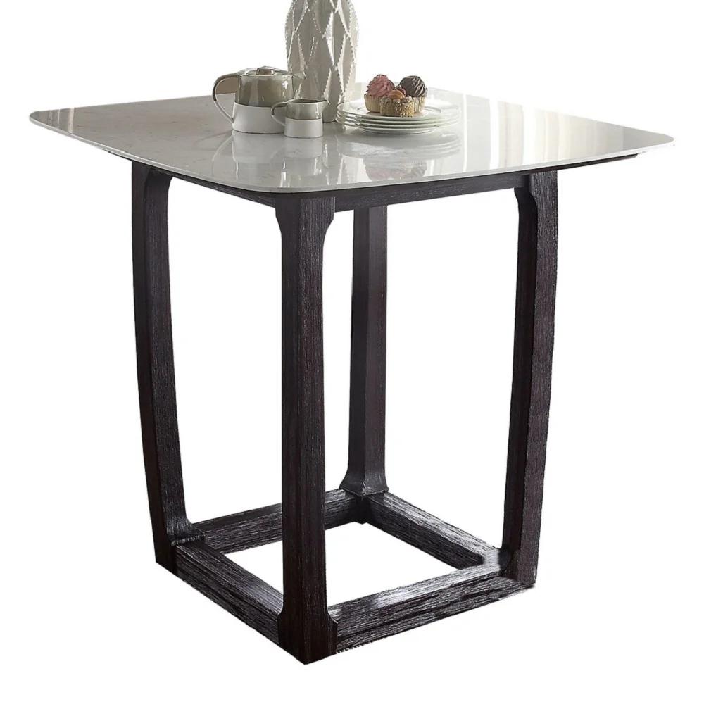 

    
Contemporary Marble & Espresso Counter Height Table + 2x Chairs by Acme Razo 72935-3pcs
