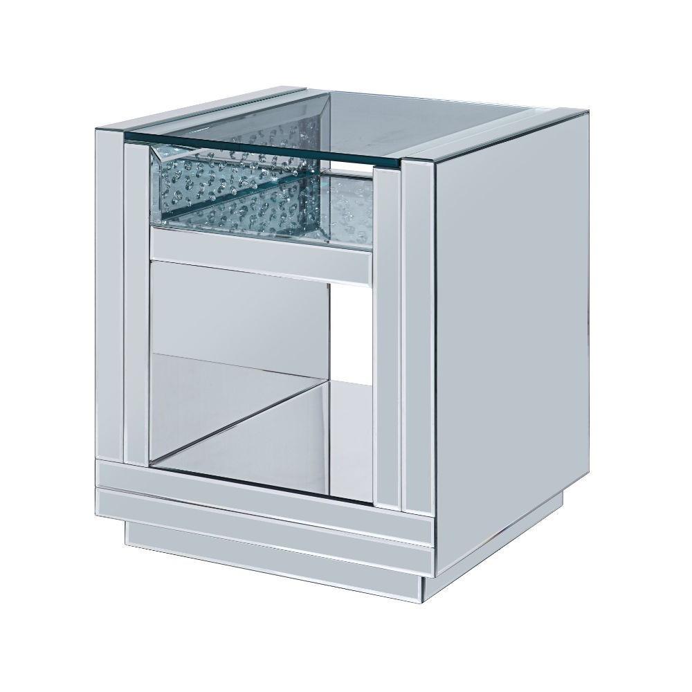 Contemporary End Table Nysa 81472 in Mirrored 