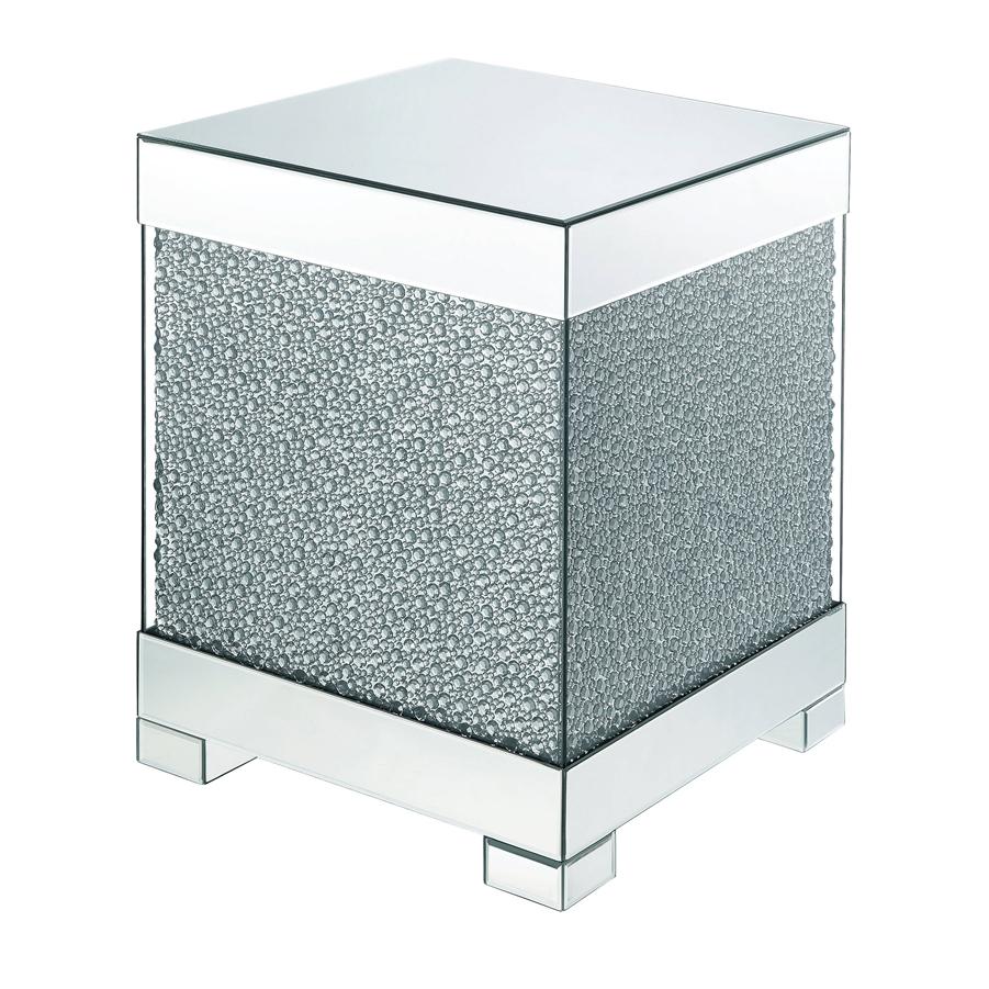 Contemporary End Table Mallika 87912 in Mirrored 