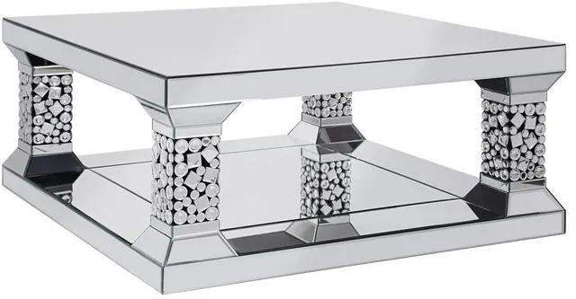 

    
Contemporary Mirrored & Faux Gems Coffee Table by Acme Kachina 81425
