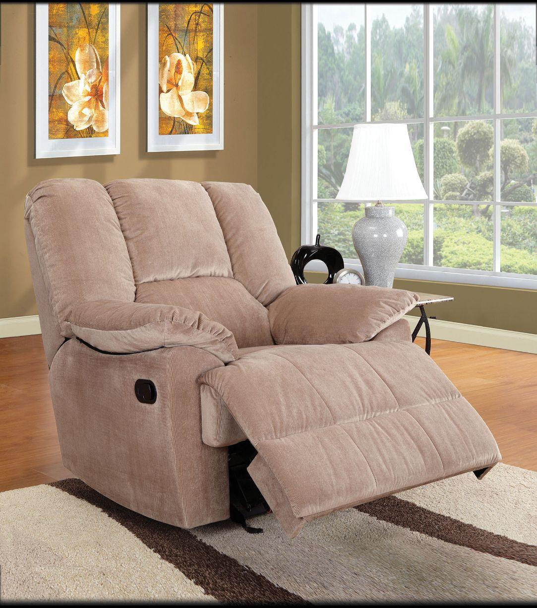 

    
Contemporary Mushroom Corduroy Glider Recliner by Acme Oliver 59094
