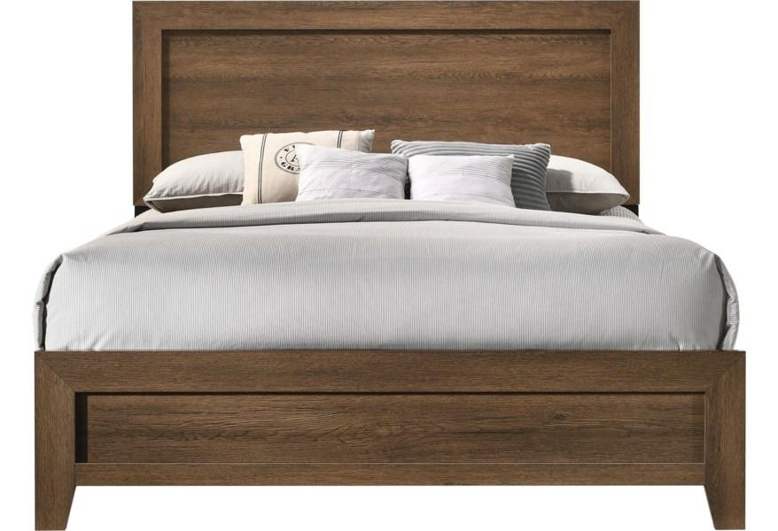 

    
Contemporary Oak Eastern King Bed by Acme Miquell 28047EK

