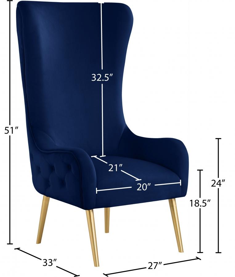 

                    
Buy Contemporary Navy Metal/Velvet Accent Chair Meridian Furniture Alexander 536Navy
