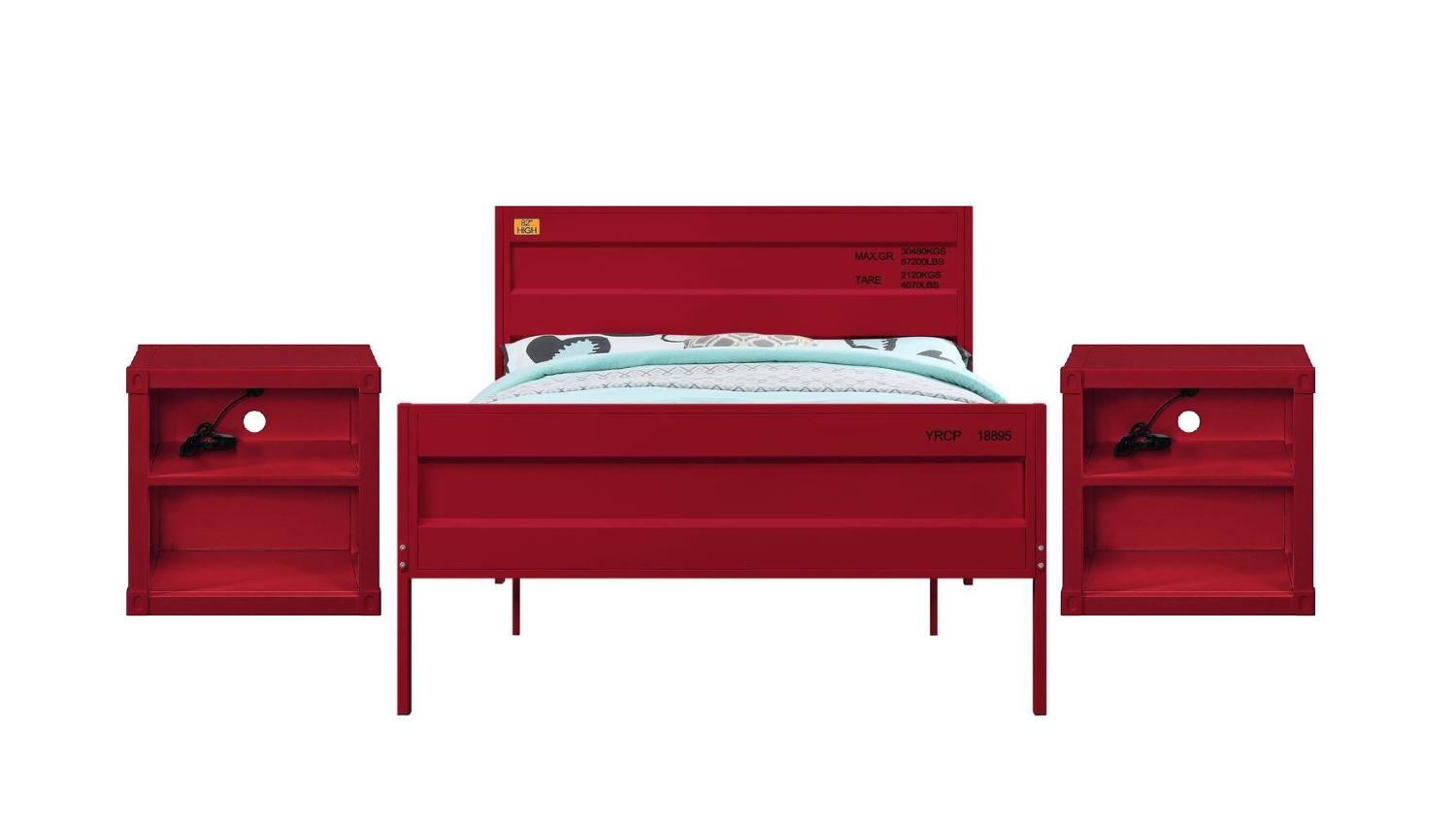 

    
Contemporary Red Full 3pcs Bedroom Set by Acme Cargo 35945F-3pcs
