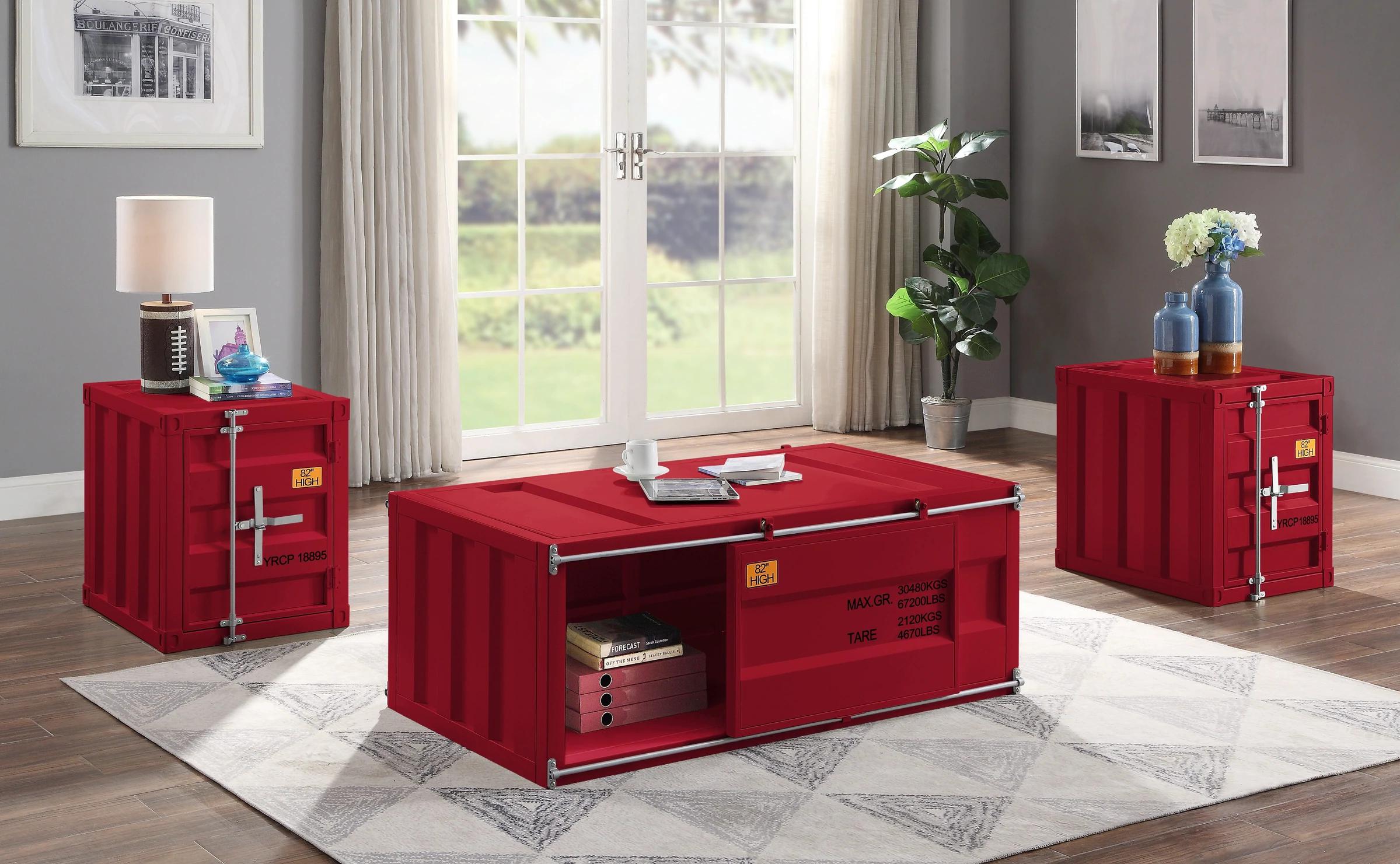 

                    
Acme Furniture Cargo End Table Red  Purchase 
