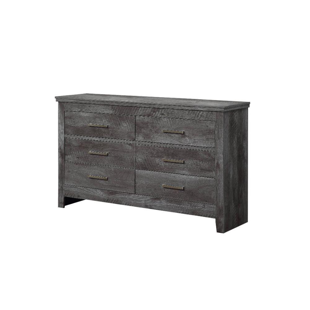 

                    
Buy Contemporary Rustic Gray Oak Queen Bed 6PCS Set w/ Storage by Acme Vidalia 27320Q-NS-6pcs
