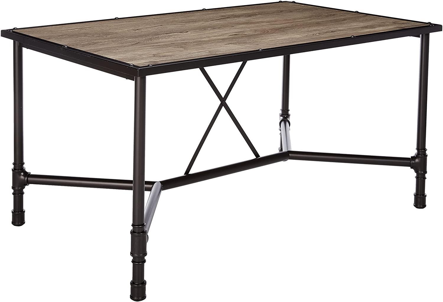 

    
Contemporary Rustic Oak & Black Dining Table by Acme Caitlin 72035
