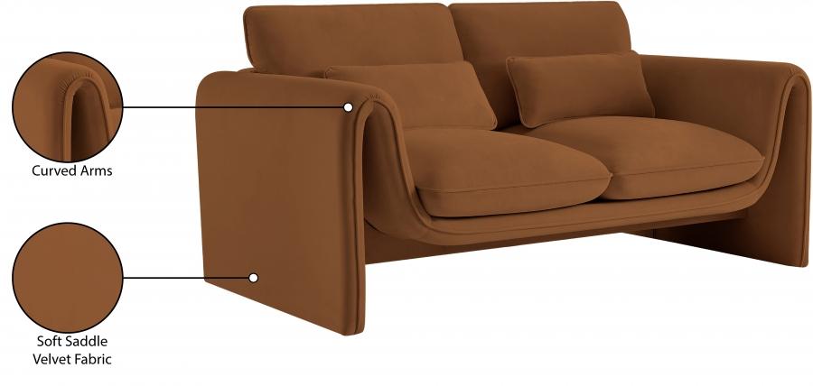 

                    
Buy Contemporary Saddle Engineered Wood Loveseat Meridian Furniture Sloan 199Saddle-L

