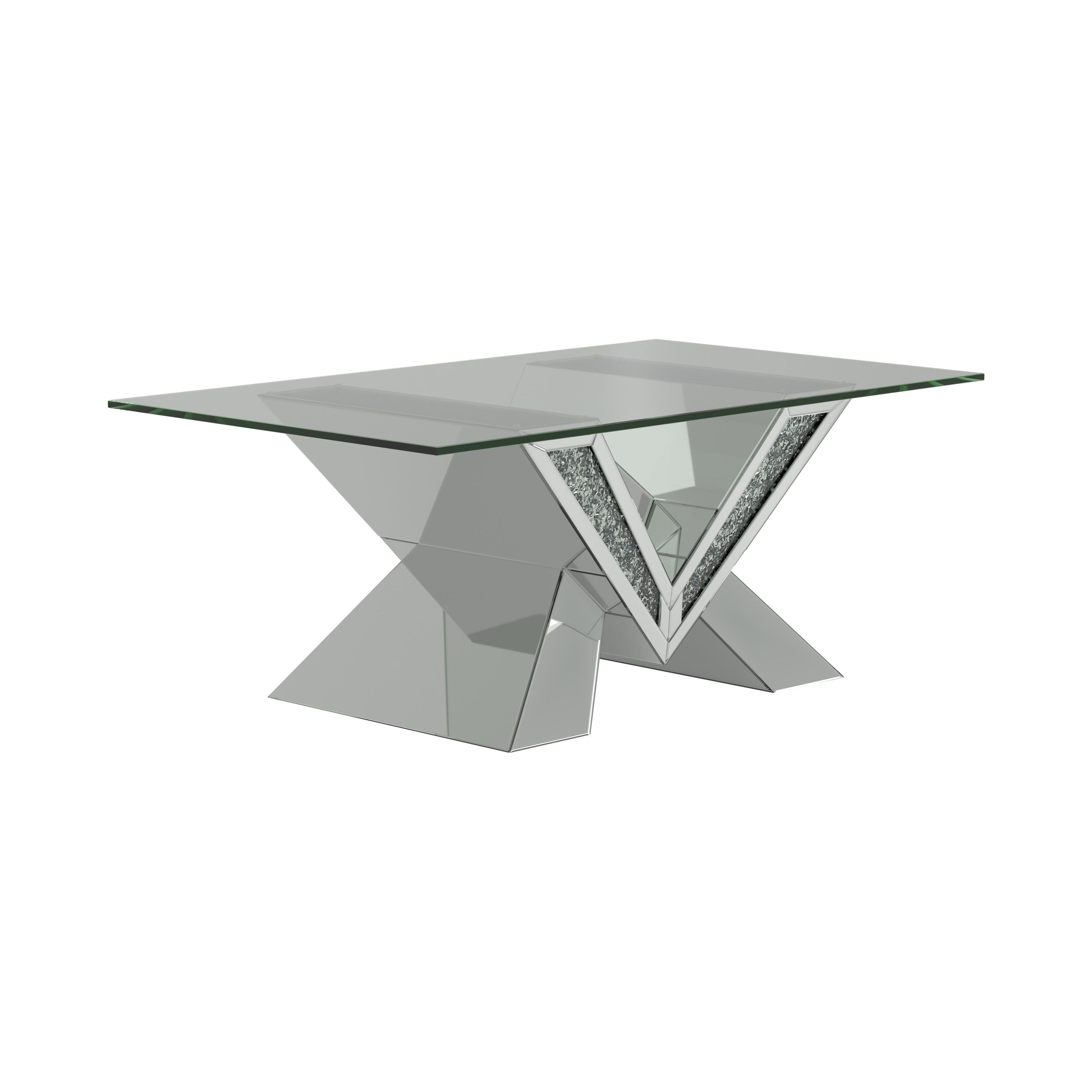 Contemporary Coffee Table 723448 Caldwell 723448 in Silver 