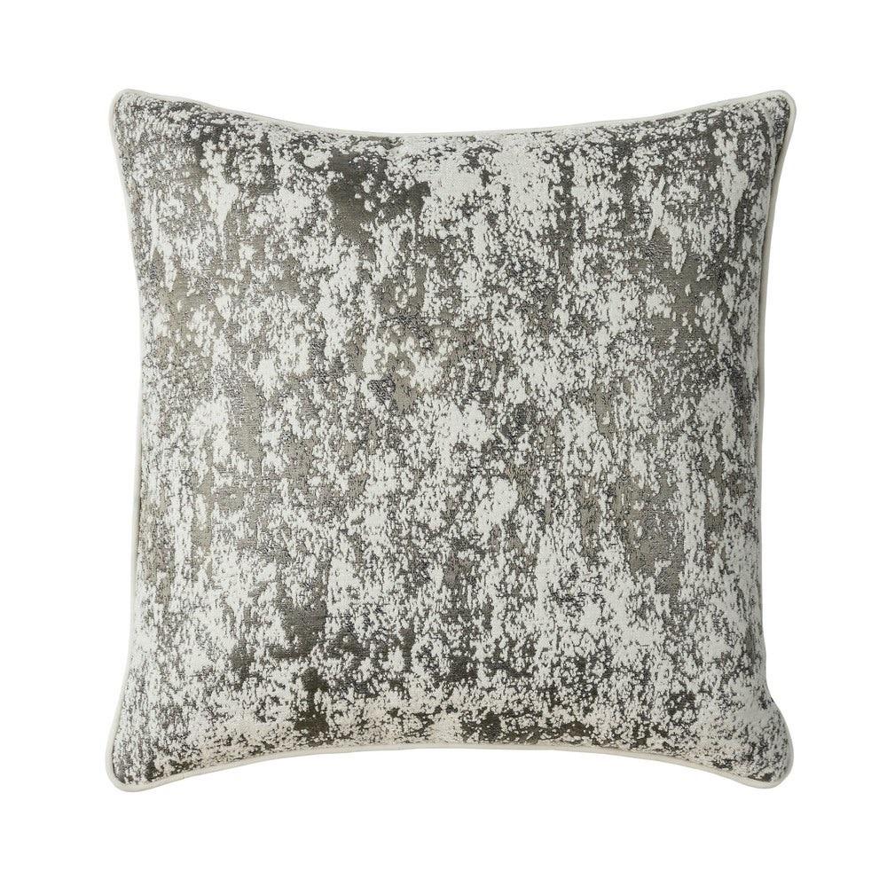 Contemporary Throw Pillow PL8036 Snow PL8036 in Silver, Gray 