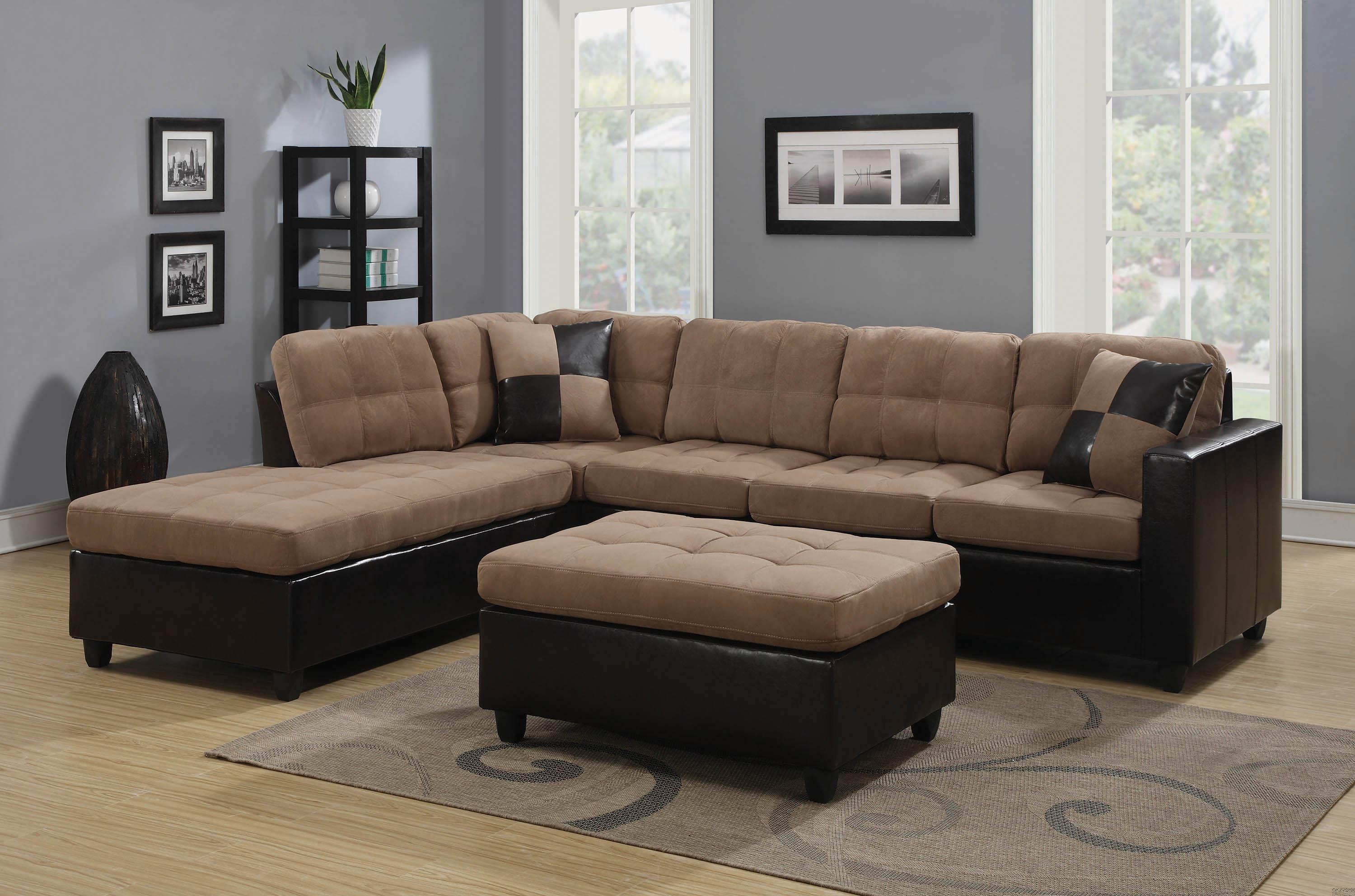 Contemporary Sectional Set 505675-2S Mallory 505675-2S in Tan Microfiber